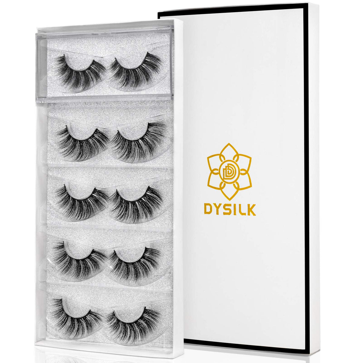 DYSILK Fake Eyelashes 5 pairs in a push-pull box