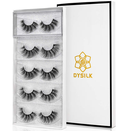 DYSILK Fake Eyelashes 5 pairs in a push-pull box