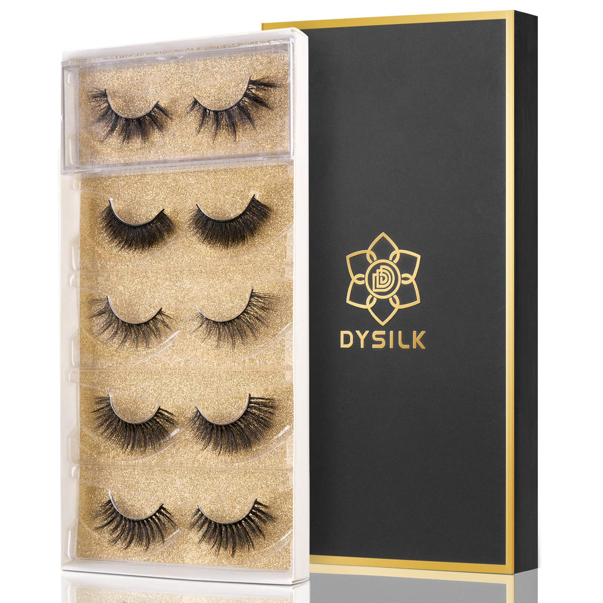 DYSILK False Eyelashes 5 styles pack front view