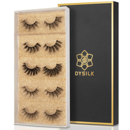 DYSILK Faux Mink Lashes pack front view with 5 styles