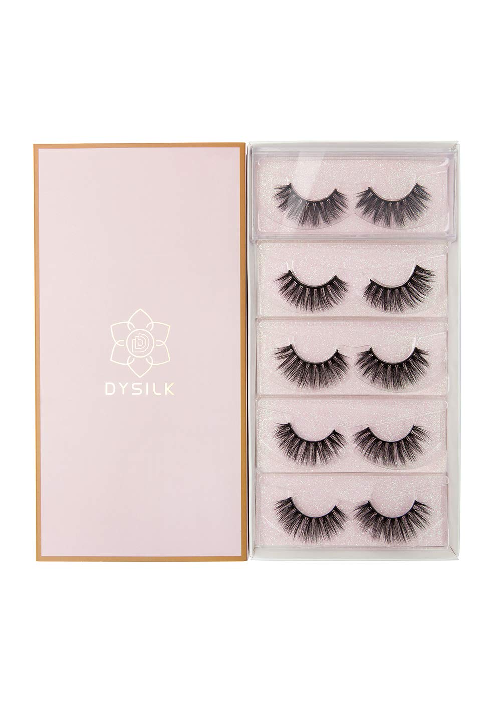 DYSILK lashes in a hard plastic case for travel