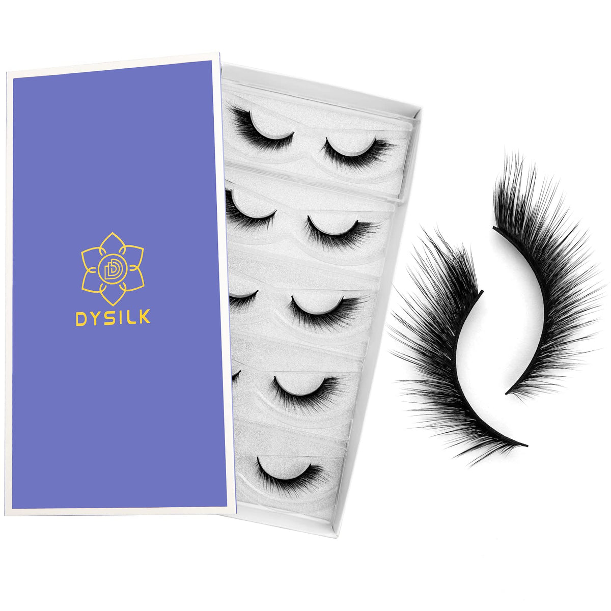 DYSILK Mink Lashes 5 pairs in a stylish travel case