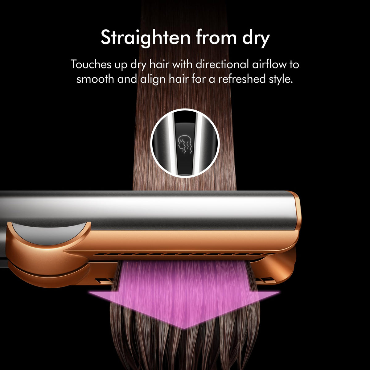 Dyson Airstrait™ Straightener in use with hair being styled
