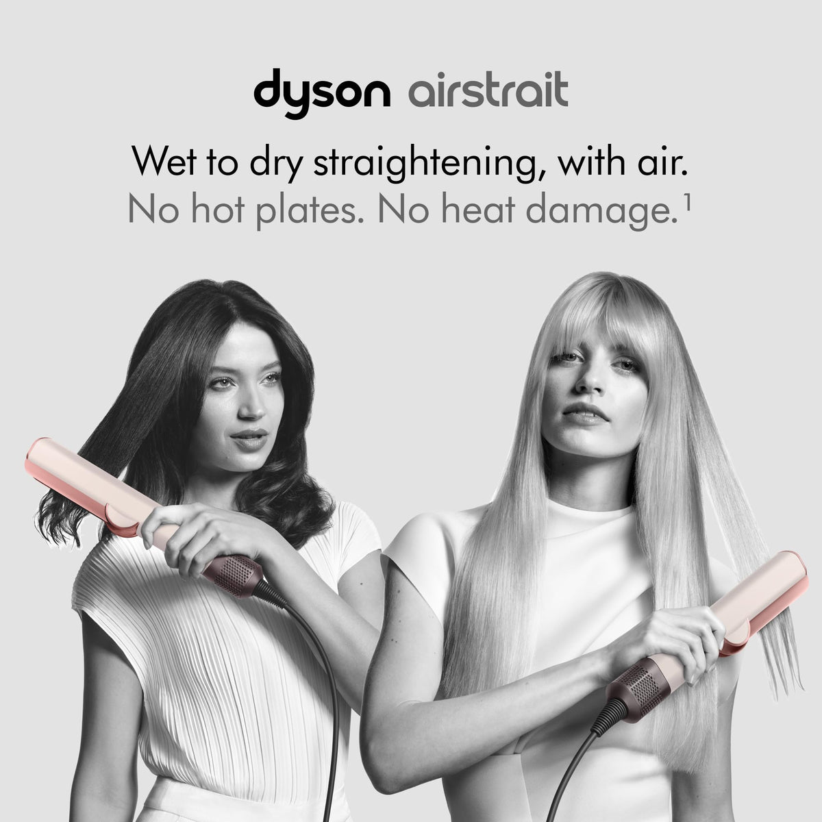 Dyson Airstrait™ Straightener showing high-pressure airflow technology