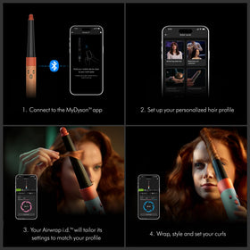 Dyson Airwrap i.d. Multi-Styler with styling settings displayed