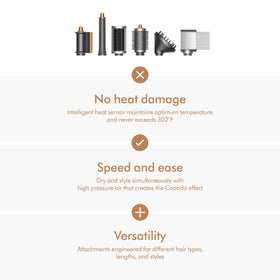 Dyson Airwrap Multi-Styler showing control settings