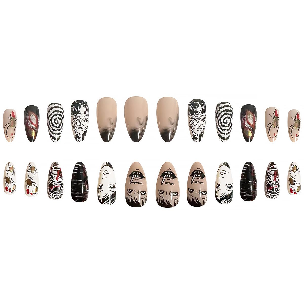 DZPGUONIZ 24pcs almond press on nails in packaging
