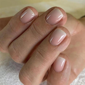 DZPGUONIZ 24pcs Nude Press On Nails set with mini nail file and glue stickers