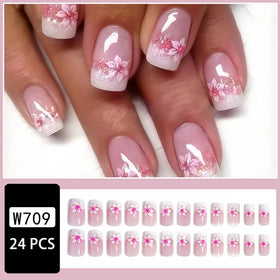 DZPGUONIZ 24Pcs short square fake nails packaging