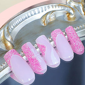 DZPGUONIZ Medium Hot Pink Press On Nails with nail file and wooden stick