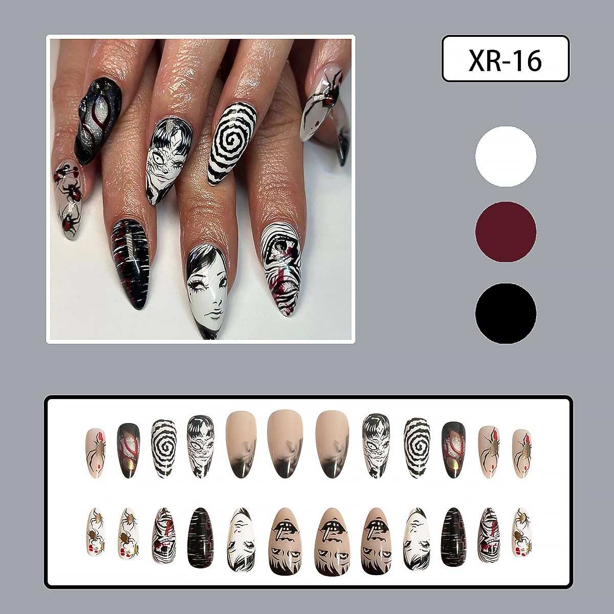 DZPGUONIZ press on nails set with mini nail file and glue stickers