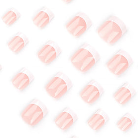 DZPGUONIZ Short Square Press On Nails set including mini nail file and glue stickers