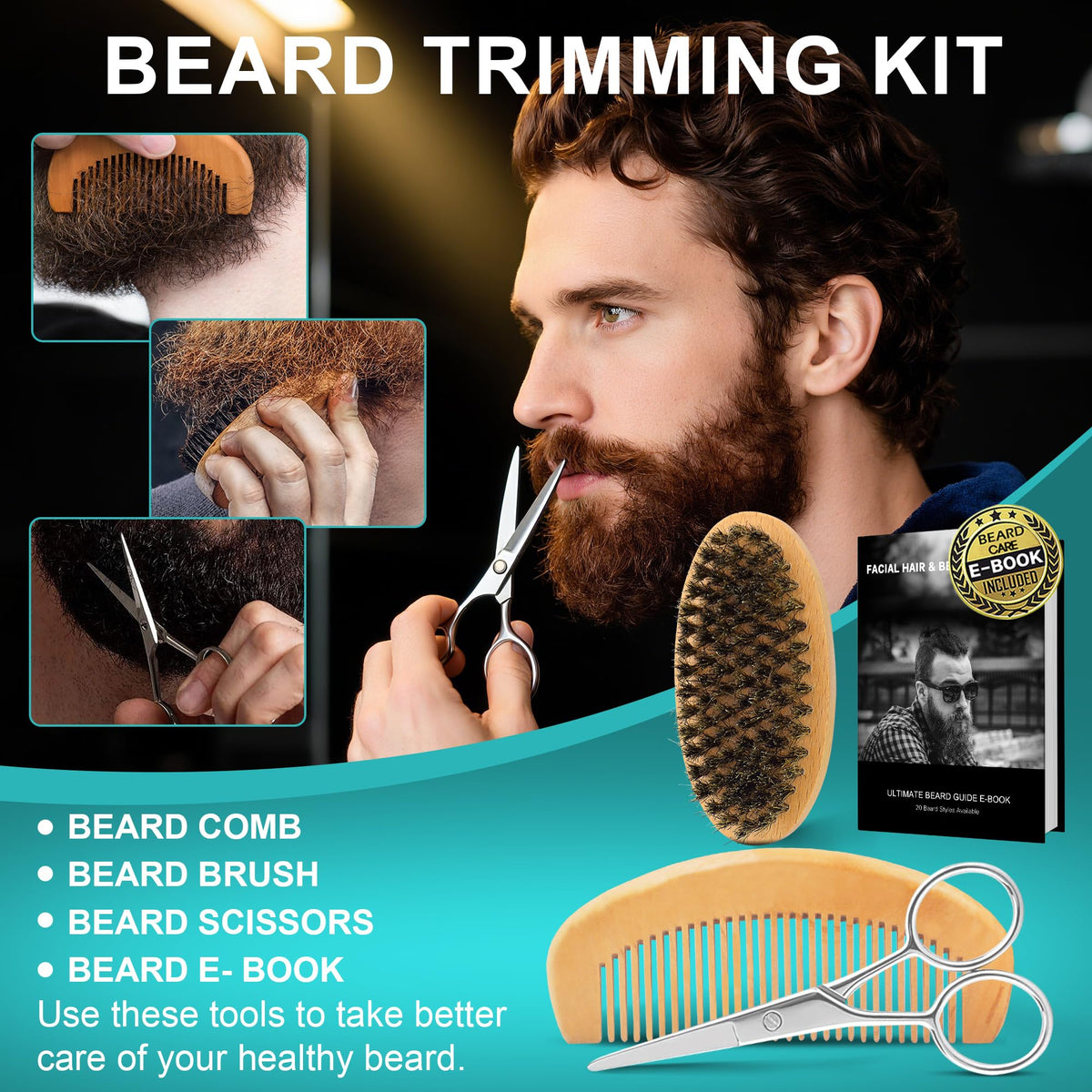 E-book guide for beard grooming included with XIKEZAN kit
