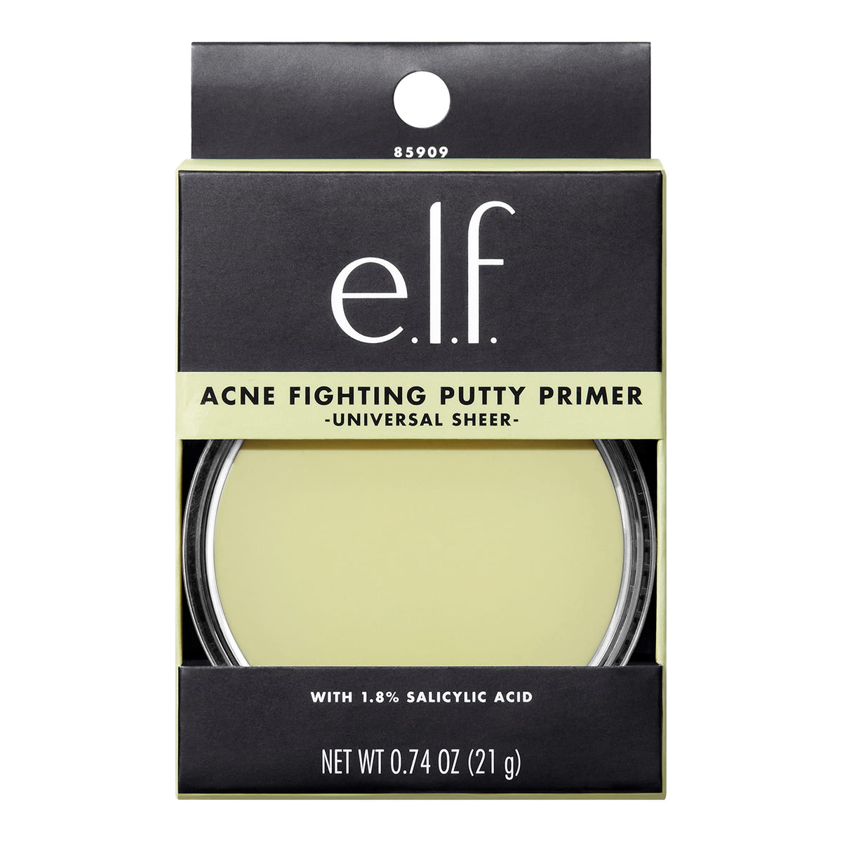 e.l.f. Acne Fighting Putty Primer back view showing ingredients