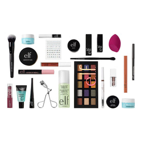 e.l.f. Advent Calendar opened showing various skincare and makeup products