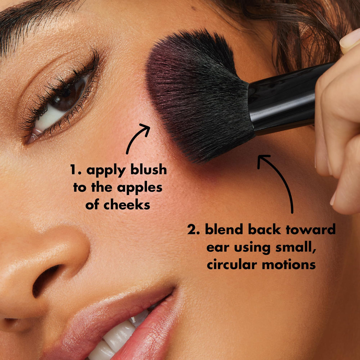 e.l.f. Angled Blush Brush in use applying blush