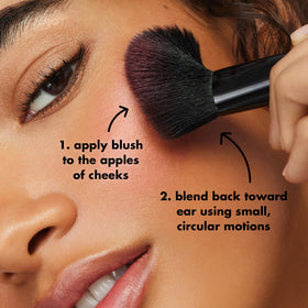 e.l.f. Angled Blush Brush in use applying blush