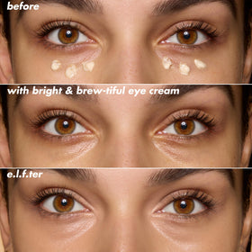 e.l.f. Bright + Brew-tiful Eye Cream side view showing jar