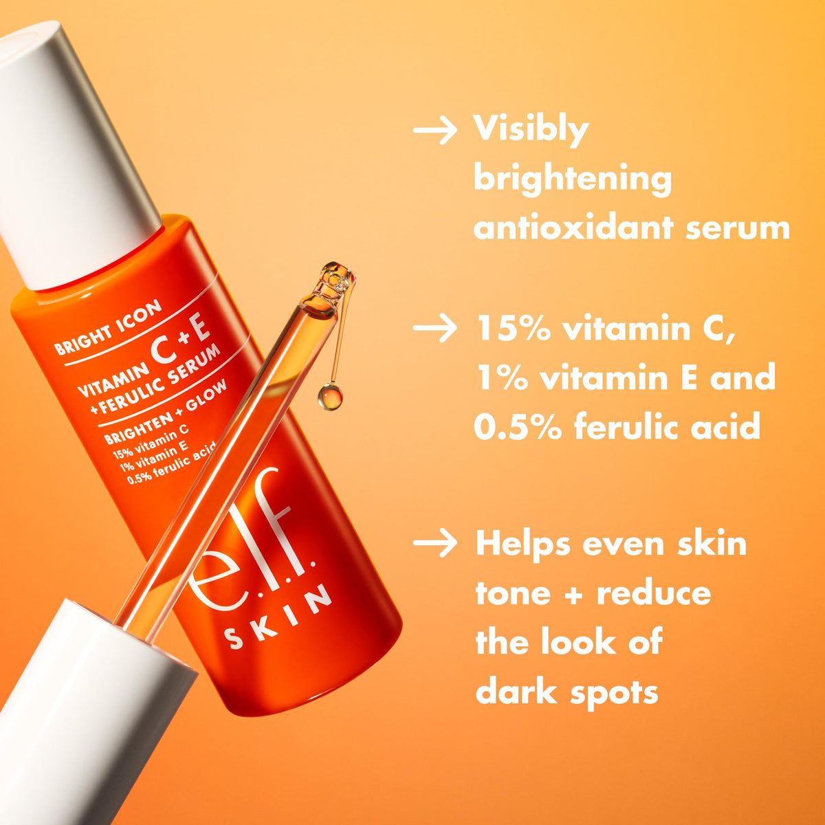 e.l.f. Bright Icon Vitamin C + E Serum back view