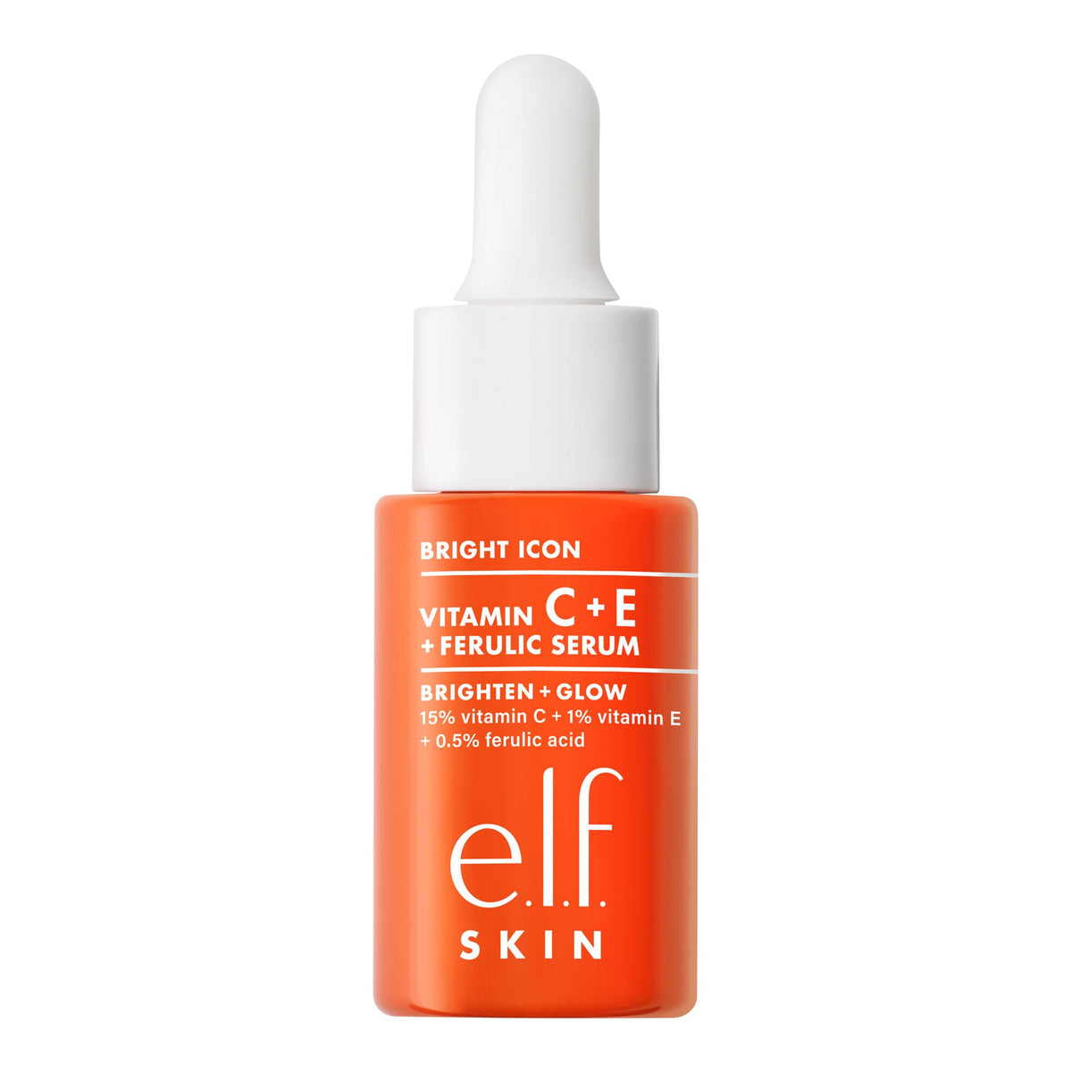 e.l.f. Bright Icon Vitamin C + E Serum Mini with natural background