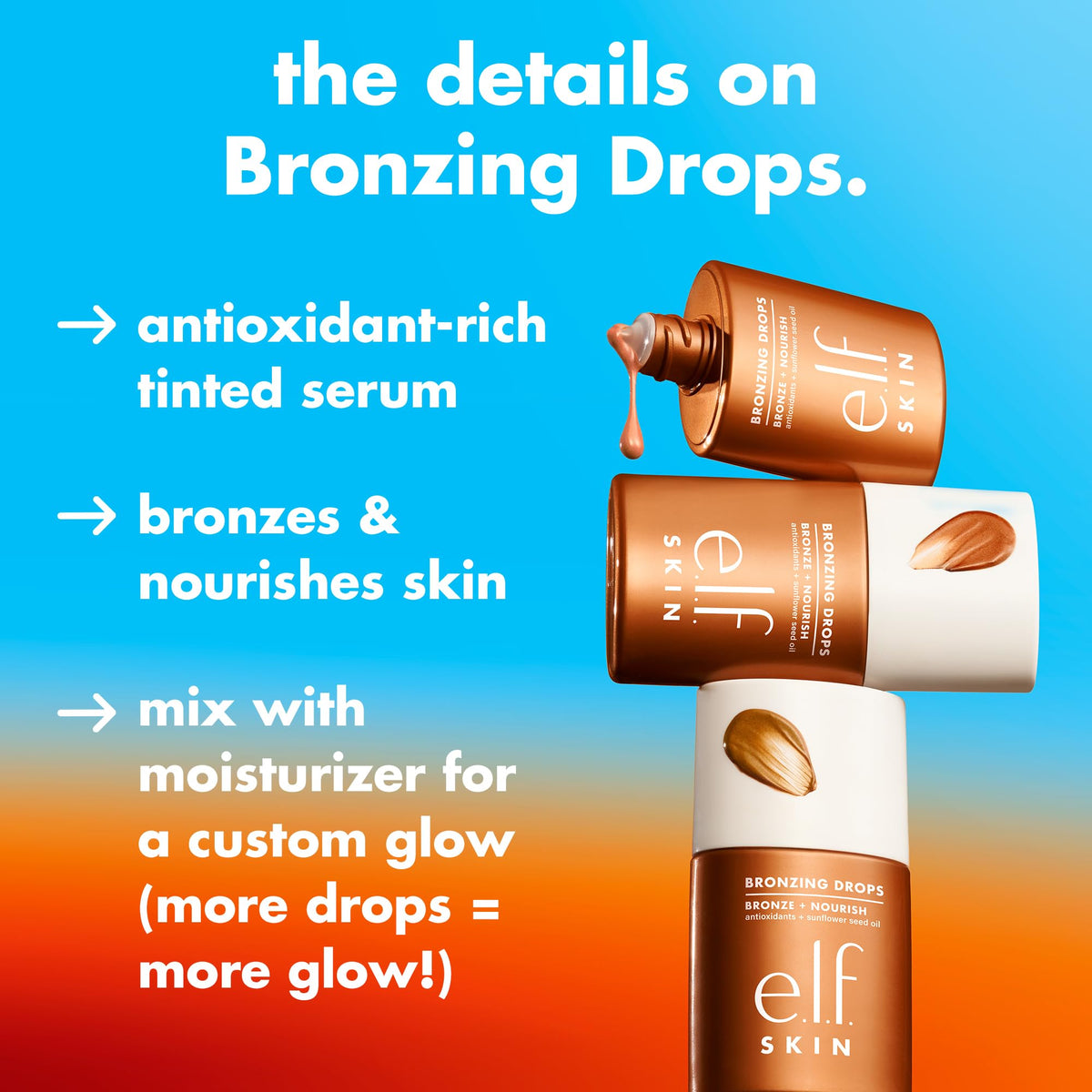 e.l.f. Bronzing Drops Fair Gold back view