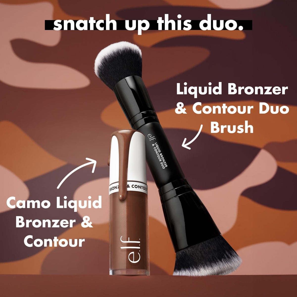 e.l.f. Camo Liquid Bronzer & Contour 9 Deep/Rich on makeup table