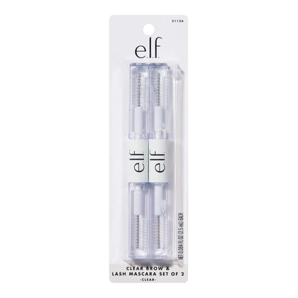 e.l.f. Clear Lash & Brow Mascara Gel front view with dual applicator