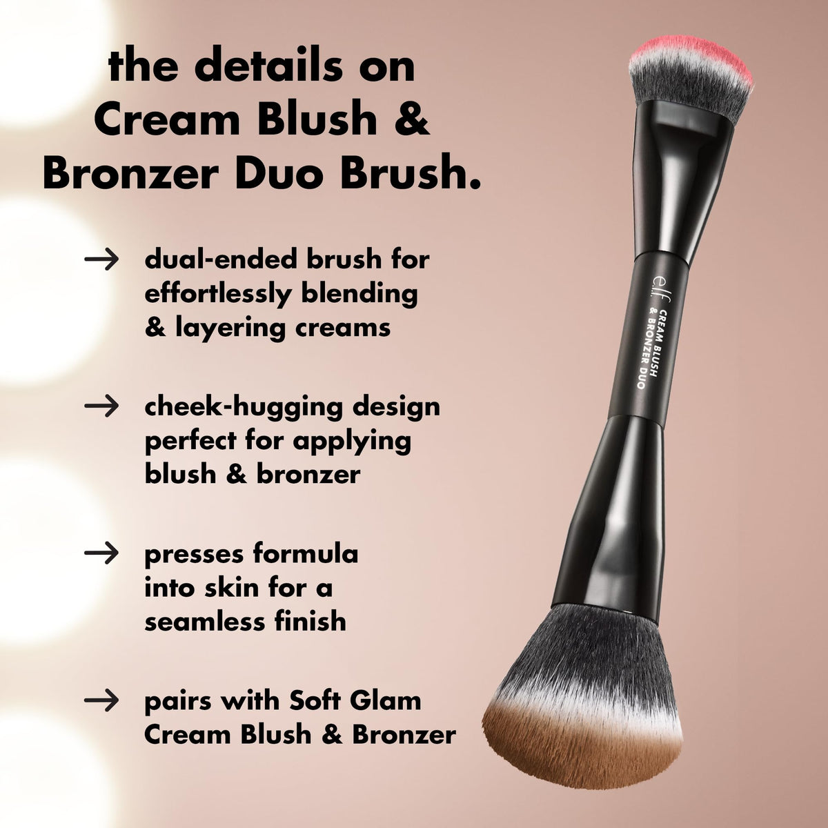 e.l.f. Cream Blush & Bronzer Duo Brush back view