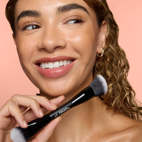e.l.f. Cream Blush & Bronzer Duo Brush on makeup table