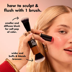 e.l.f. Cream Blush & Bronzer Duo Brush side view