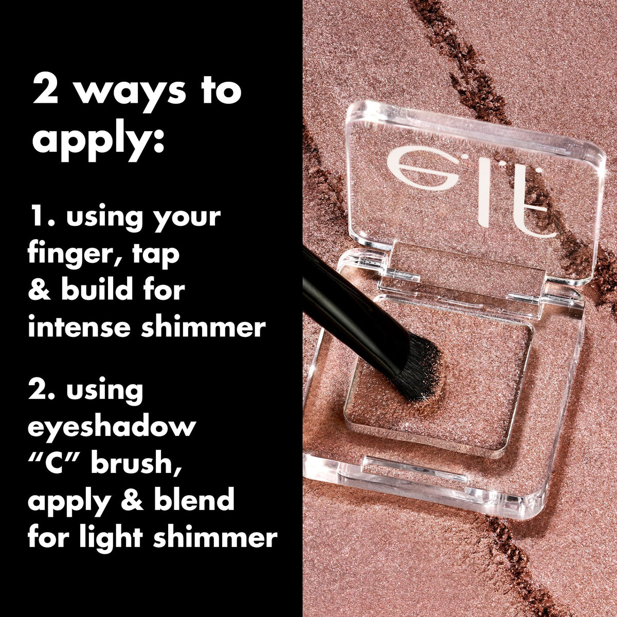 e.l.f. Fine As Fleck Glitter Eyeshadow Hypebiscus applied on eyelids