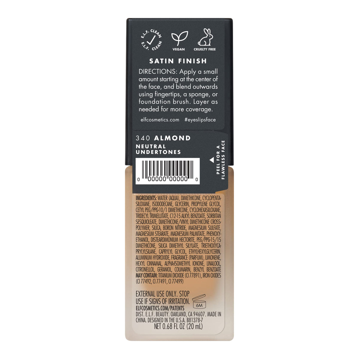 e.l.f. Flawless Satin Foundation Almond in lifestyle setting