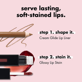 e.l.f. Glossy Lip Stain Polished Peach swatch on lips