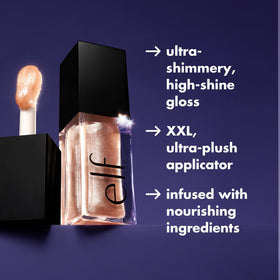 e.l.f. Glow Reviver Lip Oil Candy Coded swatch on lips