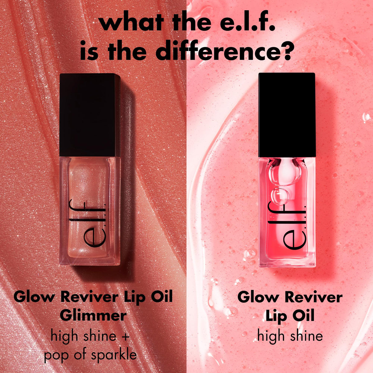 e.l.f. Glow Reviver Lip Oil Candy Coded with other lip products