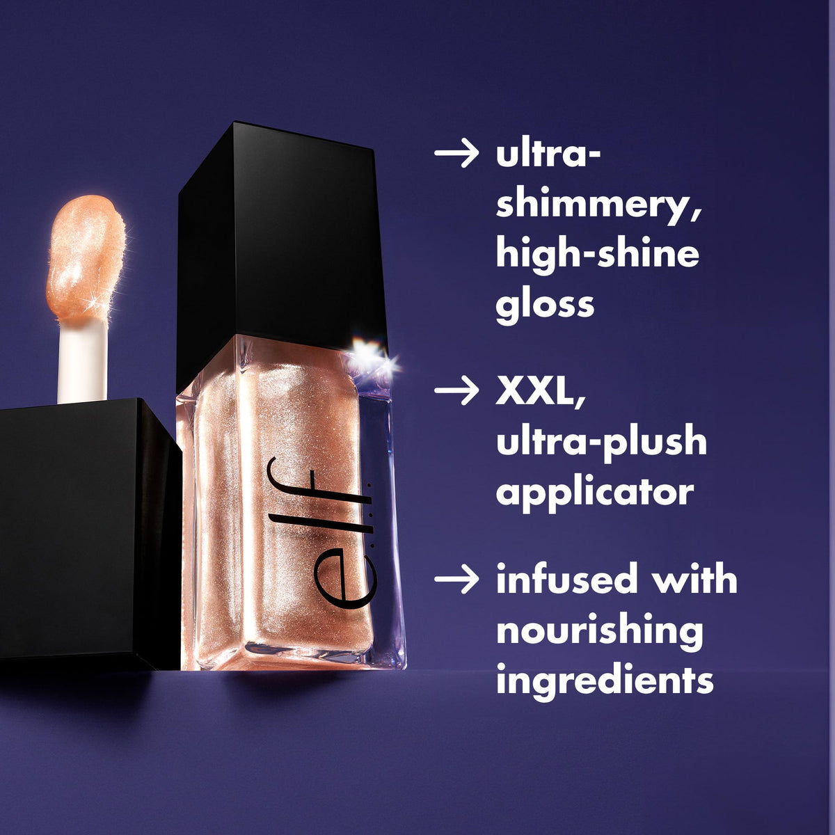 e.l.f. Glow Reviver Lip Oil Citrine Gleam swatch on lips