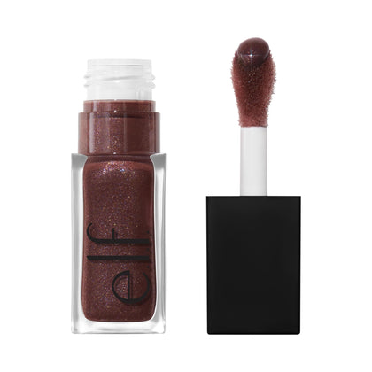 e.l.f. Glow Reviver Plumping Lip Oil Espresso Tonic front view