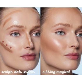 e.l.f. Halo Glow Highlight Wand application on skin