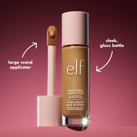 e.l.f. Halo Glow Liquid Filter 4 Medium packaging on a vanity