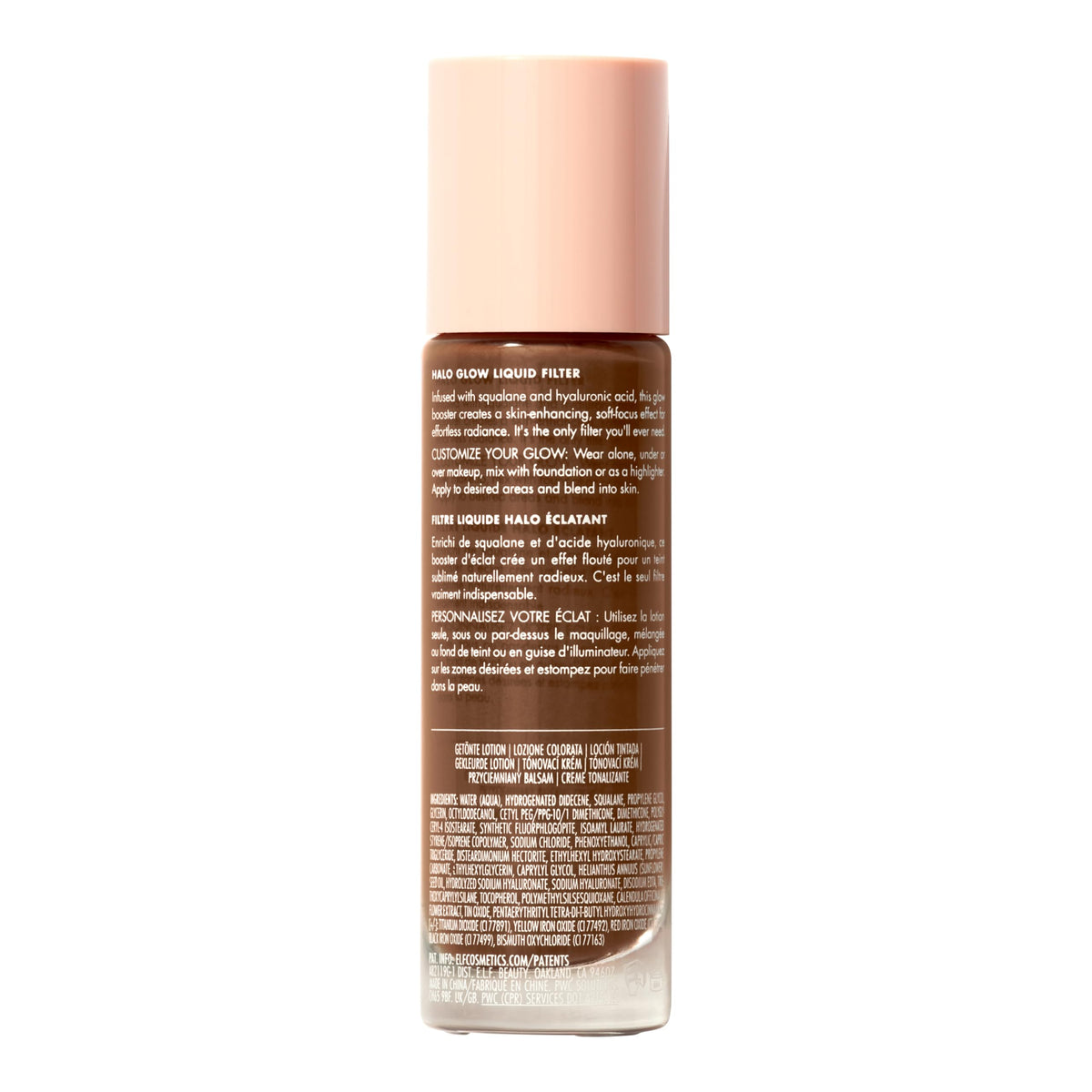 e.l.f. Halo Glow Liquid Filter 8.5 Rich texture on hand