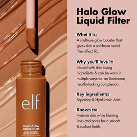 e.l.f. Halo Glow Liquid Filter side view showing packaging