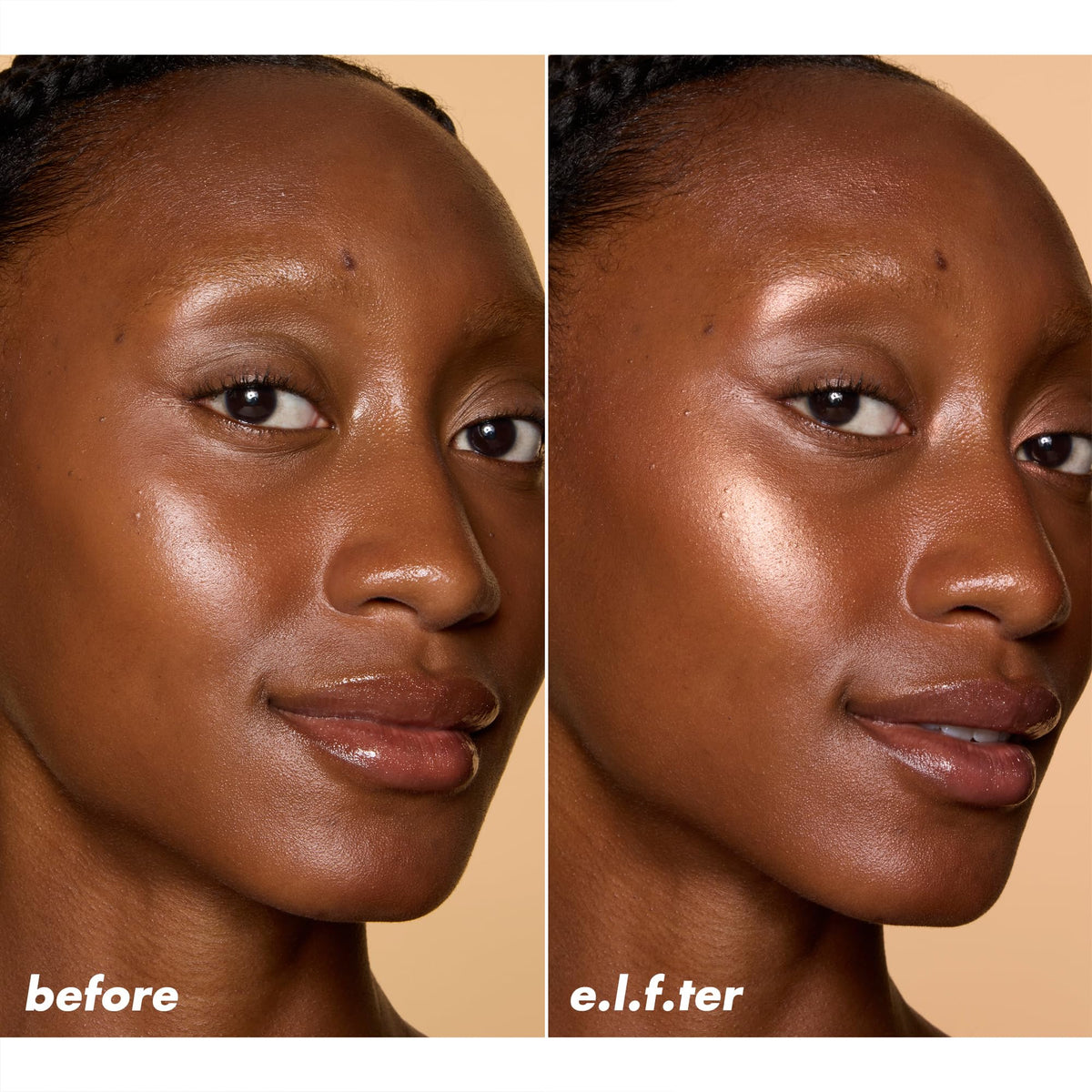 e.l.f. Halo Glow Silky Powder Highlighter Coppertunist swatch on skin