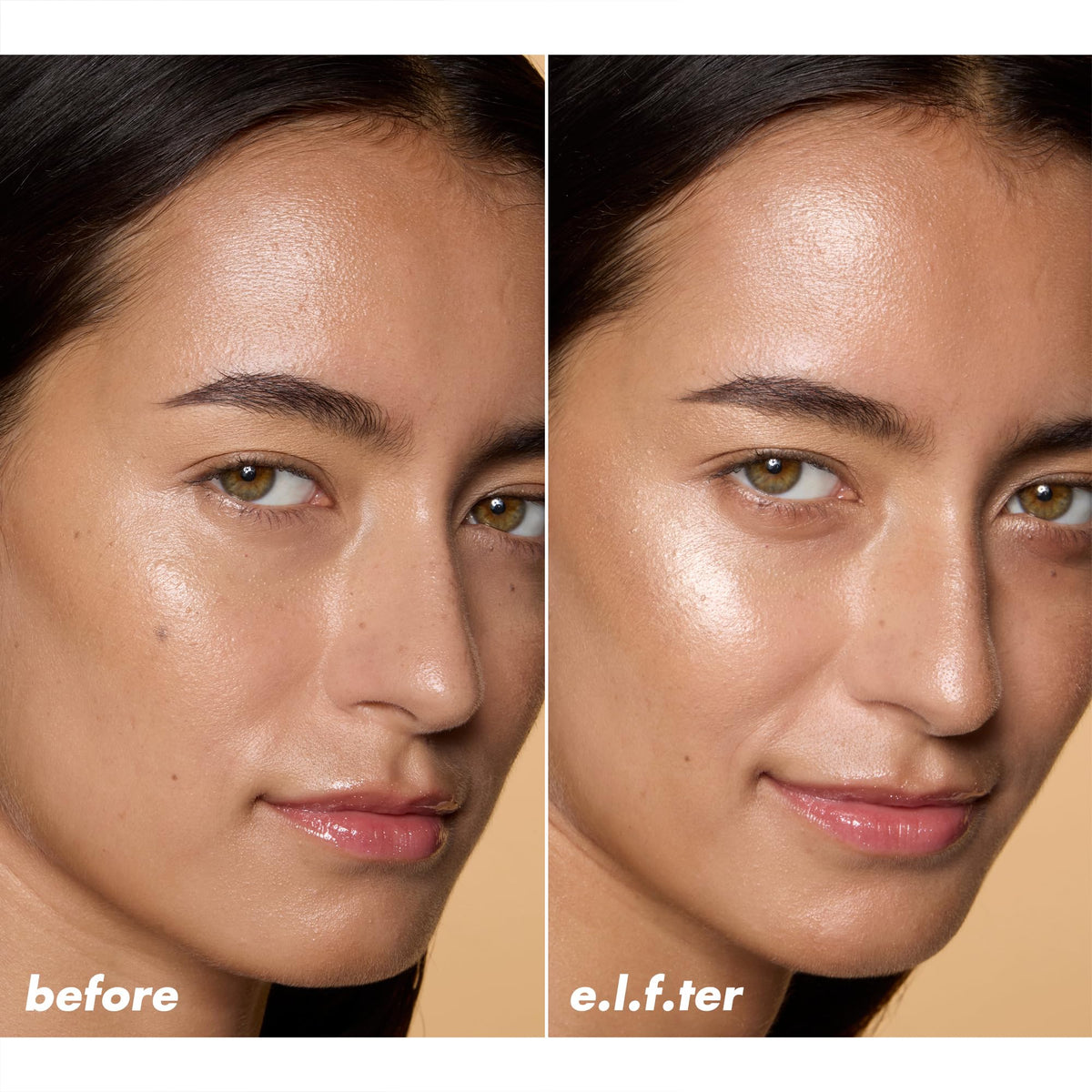 e.l.f. Halo Glow Silky Powder Highlighter swatch on skin