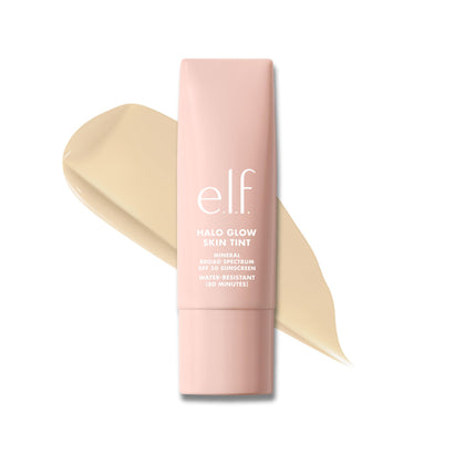 e.l.f. Halo Glow Skin Tint SPF 50 front view with packaging