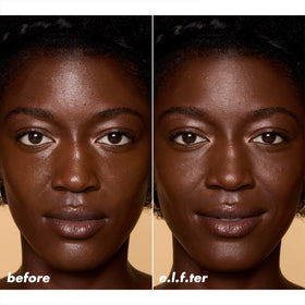 e.l.f. Halo Glow Soft Focus Setting Powder in hand, showing texture