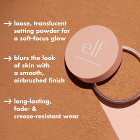 e.l.f. Halo Glow Soft Focus Setting Powder on makeup table
