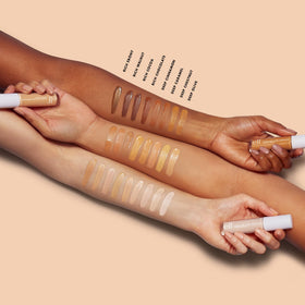 e.l.f. Hydrating Camo Concealer Rich Ebony with makeup brush