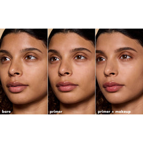 e.l.f. Hydrating Face Primer 60g application with makeup brush