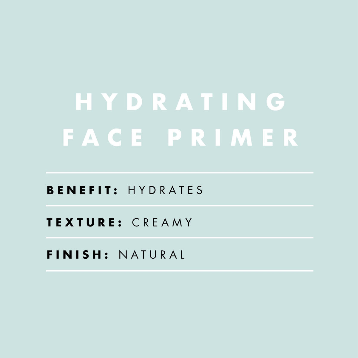 e.l.f. Hydrating Face Primer 60g back view showing ingredients