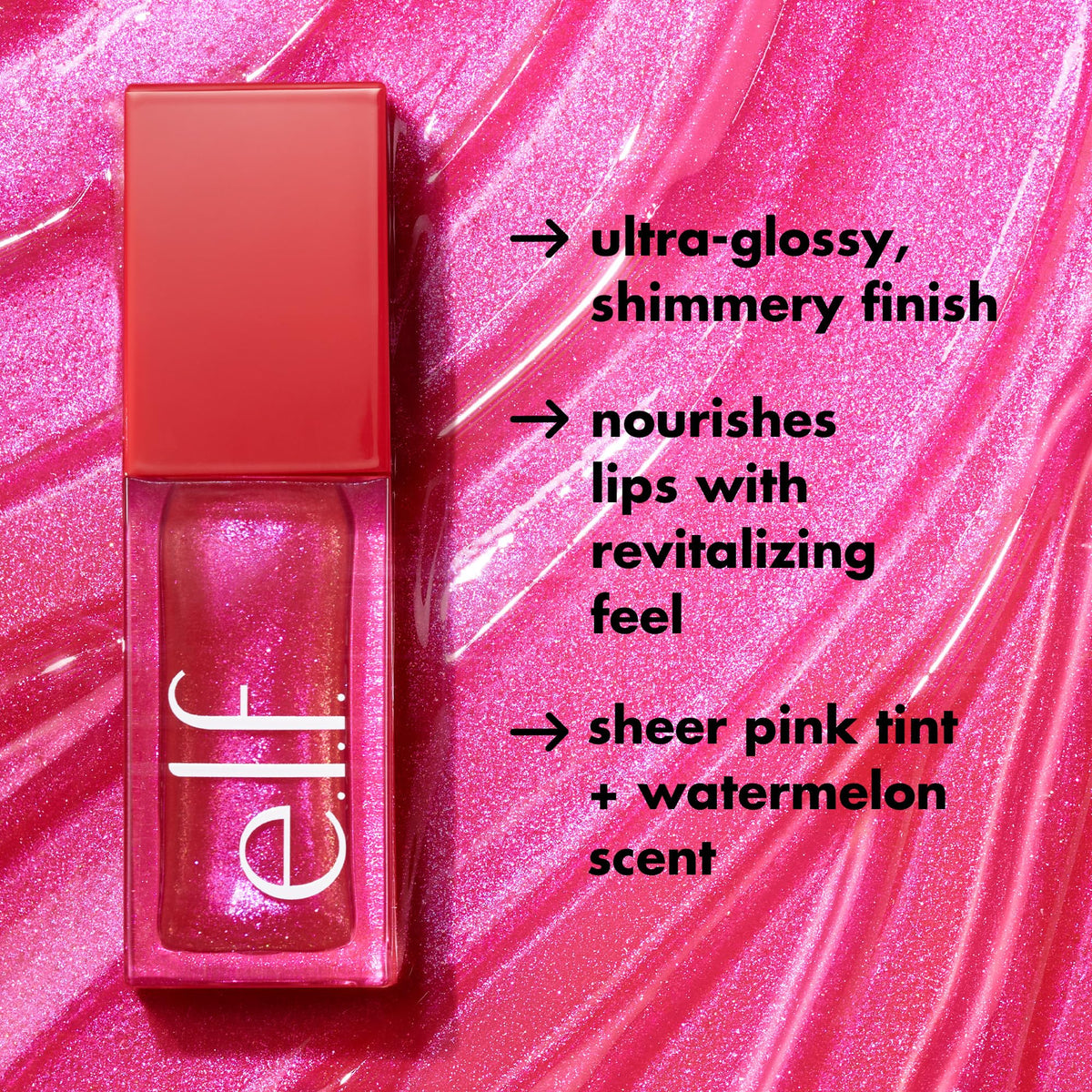 e.l.f. Jelly Pop Glow Reviver Lip Oil plush applicator close-up